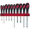 Teng Tools Teng Tools 10 Piece Screwdriver Set with Wall Rack,  Flat,  PH & PZ