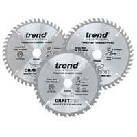 Trend Trend 160mm Circular Saw Blades Mixed Triple Pack 24T/48T/PT 48T
