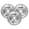 Trend Trend 165mm Circular Saw Blade Mixed Triple Pack 2 x 24T + 1 x 40T