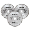 Trend Trend 165mm Circular Saw Blades Mixed Triple Pack 24T/48T/52T