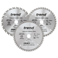 Trend Trend 165mm Circular Saw Blades Mixed Triple Pack 24T/48T/52T