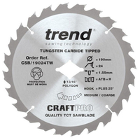 Trend Trend 190mm 24T Craft Circular Saw Blade for DeWalt Wormdrive