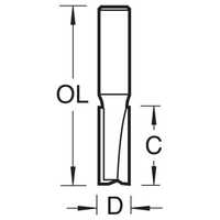 Trend Trend TR05X1/4TC 6.3 x 16mm Two Flute Straight Cutter