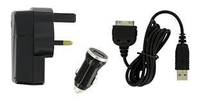 B-Tech Kit Apple 30pin 3in1 Mains In Car USB Charger