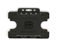 BioBadge Black Dual-Sided BIOBADGE Open Faced ID Card Holders - Landsc