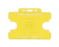 BioBadge Yellow Dual-Sided Holders Landscape - Pack of 100