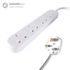 connektgear 10m 4 Way Power Extension Block - UK Plug to 4 x UK Socket