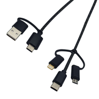 connektgear 1m USB 3 in 1 Charge and Sync Cable Type C and Type A to T