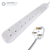 connektgear 3m 6 Way Power Extension Block - UK Plug to 6 x UK Sockets