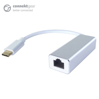 connektgear USB 3 Type C to RJ45 Cat 6 Gigabit Ethernet Adapter - Male