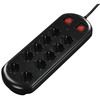 Hama 00137253 surge protector Black,  Blue 10 AC outlet(s) 230 V 2 m
