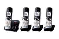 Panasonic KX-TG6824GB telephone DECT telephone Caller ID Black,  Silver
