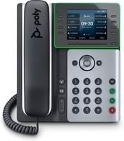POLY Edge E320 and PoE-enabled IP phone Black 8 lines IPS