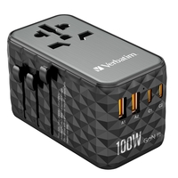 Verbatim GaN III Universal Travel Adapter UTA-06 with 2 x USB-C PD &am