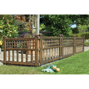Plastic Garden Fence Panels (Pack of 4) - 1 pack of 4 Garden Fence Panels (Bronze)