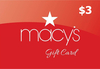 Macys $3 Gift Card US