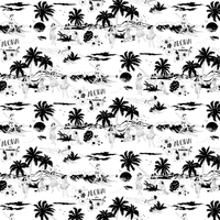 Dupenny Wallpaper Aloha! (B&W) - 10m ALOHA! (B&W)