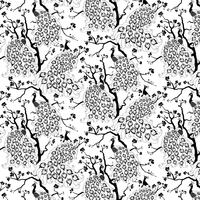 Dupenny Wallpaper Peacock (B&W) - 10m PEACOCK (B&W)