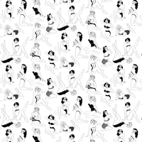 Dupenny Wallpaper Pin-Up (B&W) - 10m PIN-UP (B&W)