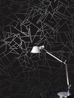 Erica Wakerly Wallpapers Angles Black Silver,  ANG B/W