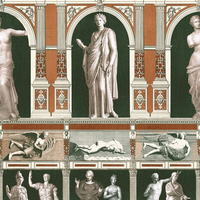 Mind the Gap Mural Statues Antique WP20422