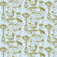 Mini Moderns Wallpaper Pet Sounds AZDPT012 Blue