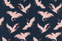 Paloma Home Fabric Oriental Birds ORB/NAV/14000FA