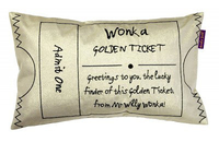Roald Dahl Cushions Charlie & The Chocolate Factory Golden Ticket,  451025