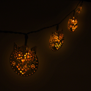 Solar Metal Owl String Lights