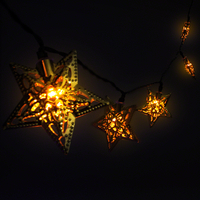Solar Metal Star String Lights