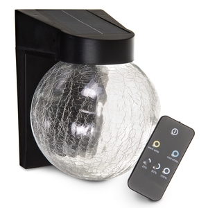 Solar Sensor Glass Wall Light with Remote