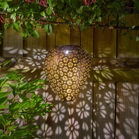 Solar Zahra Hanging Bronze Silhouette Lantern