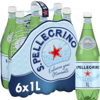 San Pellegrino Sparkling Mineral Water 6x 1Ltr