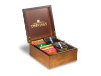 Deluxe Wooden Tea Box - 4 Compartment Filled