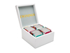 Twinings White Wooden Tea Box 4 Compartment - Filled