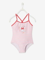 1-Piece Swimsuit for Girls,  Minnie by Disney® white light striped