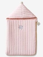 Baby Nest in Cotton Gauze,  BABY BIRD pink medium solid with desig