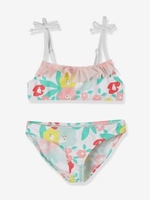 Bikini with Ruffles,  for Girls white light all over printed