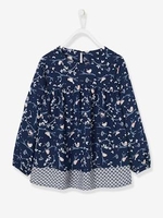 Blouse for Girls blue dark all over printed