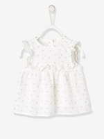 Blouse with Frill for Baby Girls white light all over printed
