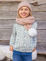 Blouse with Ruffles for Girls white light all over printed