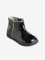 Boots with Zip for Girls black dark solid