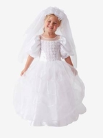 Bridal Costume white bright solid with design