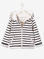 Cardigan with Iridescent Stripes for Babies blue dark striped