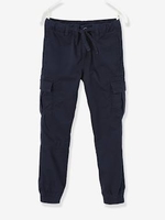 Cargo Trousers for Boys blue dark solid with design