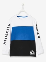 Colourblock Sports Top for Boys white light striped