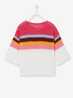Crochet Top for Girls white light two color/multicol