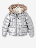 Down Jacket with Star Print for Girls pink light solid with design