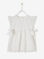Dress with Broderie Anglaise,  for Babies white light solid
