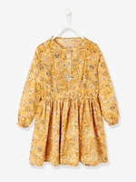 Dress with Flower Print,  for Girls orange medium all over printed